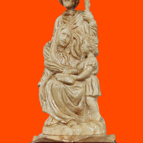 olive wood holy family statue