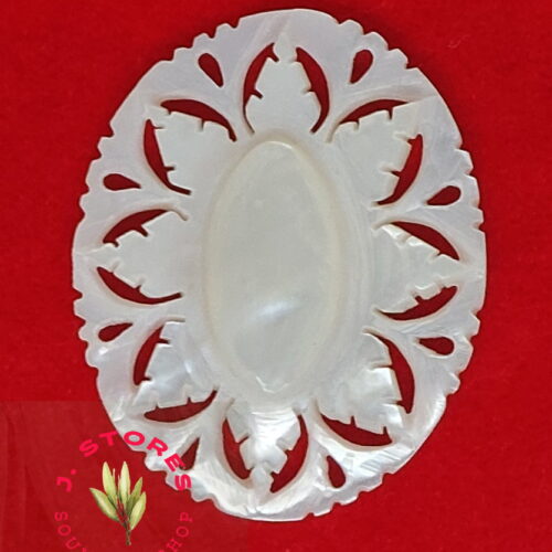 Mother of pearl handmade brooch flower round onimanted bevel