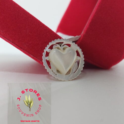 Mother of pearl handmade heart shape brooch