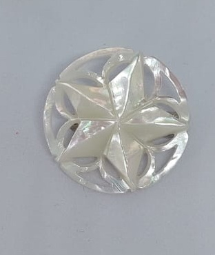 Mother of pearl handmade brooch flower  onimanted bevel