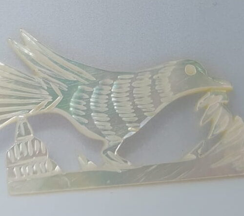 Mother of pearl handmade Bird brooch