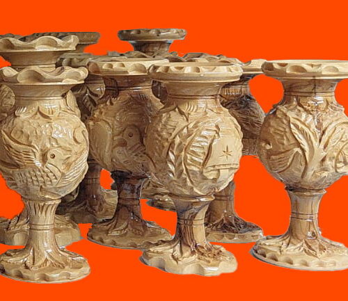 olive wood vase